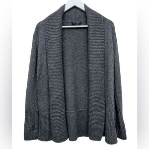 Bloomingdale's Charcoal Gray Cashmere Cardigan Sweater Women 2-Ply Size XS Soft